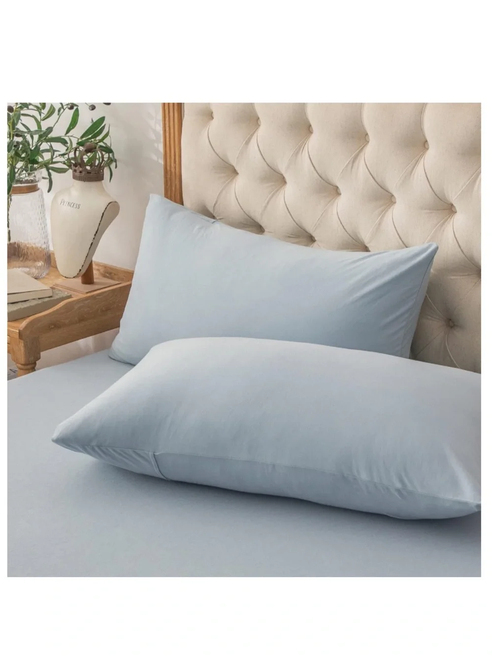 Jersey Knit Pillowcases Queen 20x30” (2-Pack) LIGHT BLUE